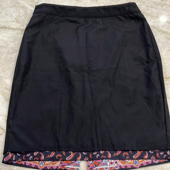 J Crew | No‎ 2 Pencil Skirt | Black/Purple/Pink Paisley Cotton | Size 4 - Picture 8 of 12